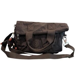 Kipling Eleva crossbody convertible purse nylon black with Davina keychain